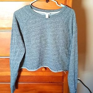 Mossimo Heather Gray Cropped Sweatshirt, Size L